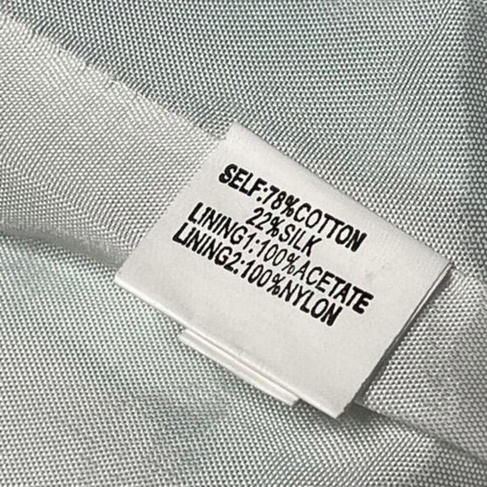 Kay Unger Dress Green Silk Cotton Blend Floral Fit Flare Scoop Neck Size 12 - Picture 11 of 13